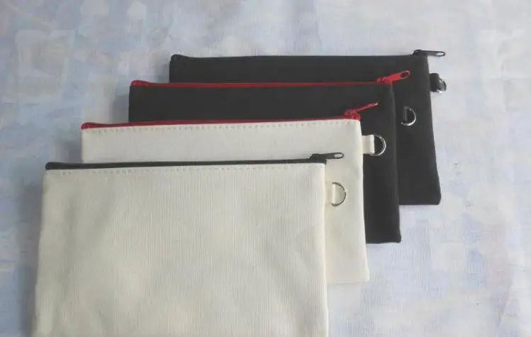 

11*20cm Pure White Cotton Canvas Cosmetic Bags Diy Women Blank Plain Zipper Makeup Bag Phone Clutch Bag Keychain Bag Wholesale