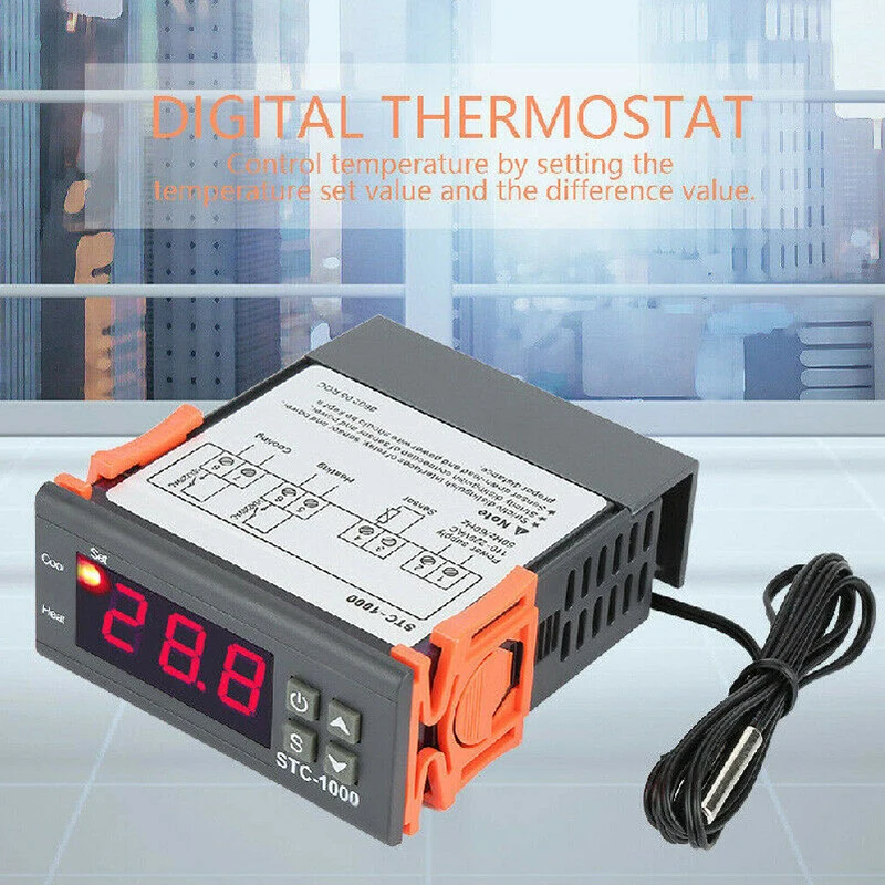 

12V STC-1000 Digital Temperature Controller Thermostat w/ NTC Sensor Temperature Controller 12V