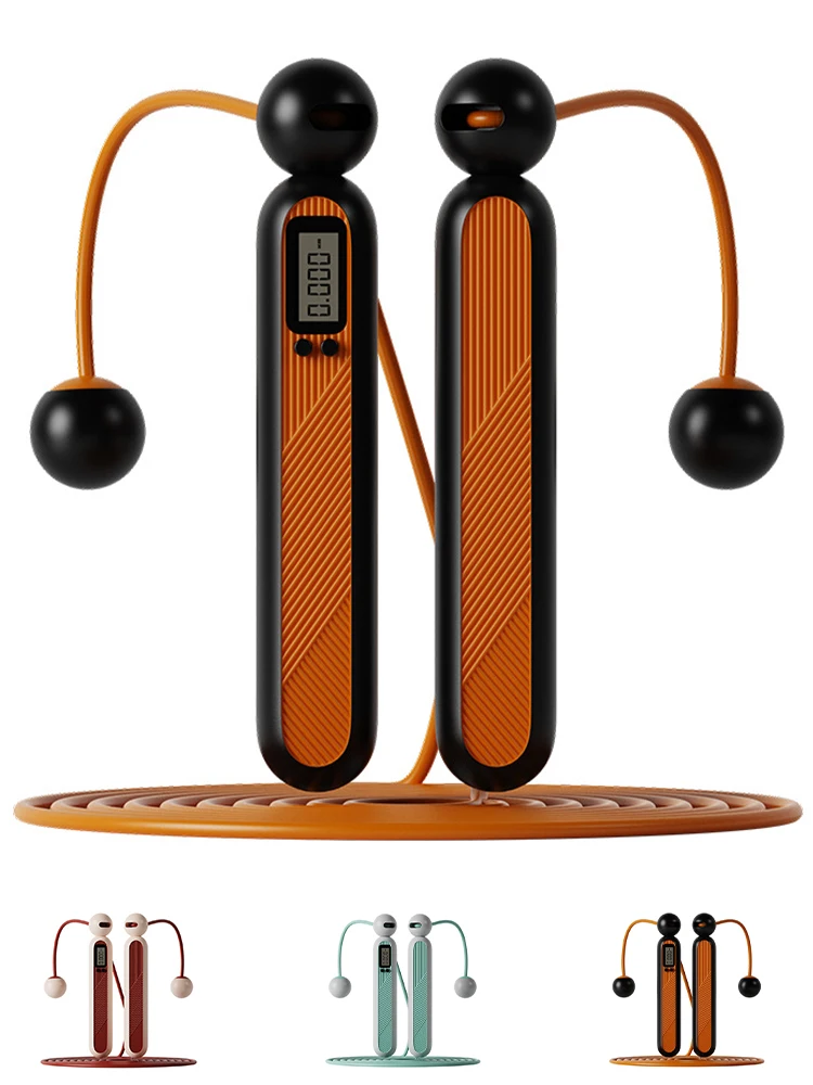 

2 in 1 Cordless Jump Rope Weighted Adjustable Skipping Rope with Counter for Weight Loss Fitness Workout Equipment Tangle-Free