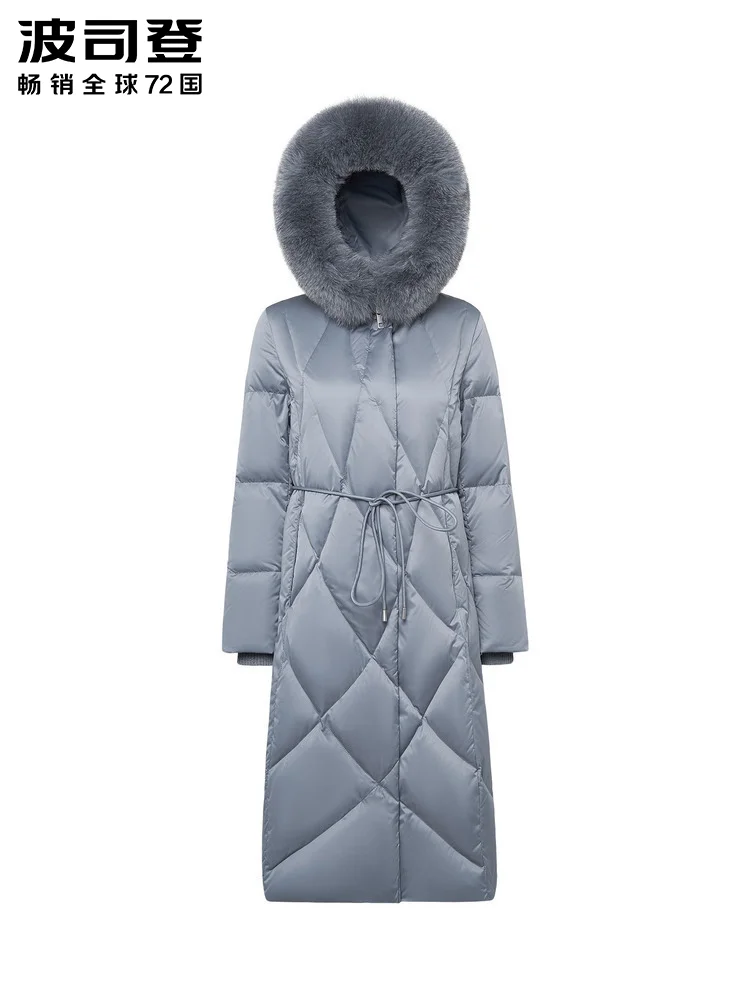 BOSIDENG новый стиль воротник из гусиного пуха лисы модная Регулируемая талия