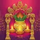 Фон для фотосъемки Laeacoo Diwali, праздничный, настенный, золотой, блестящий, красный фон, свеча, слон, фейерверк
