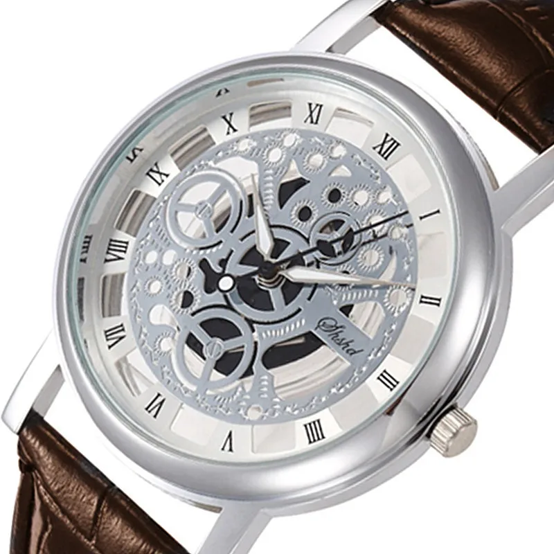 Горячая Распродажа полые серебряные золотые часы hodinky мужские женские модные