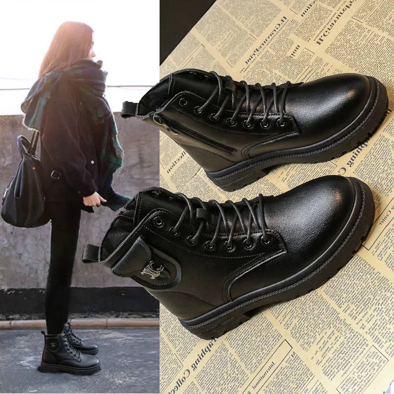 

Женская обувь 2021, Ботинки Martin, женская обувь на толстой подошве, тонкие ботинки, женские ботинки