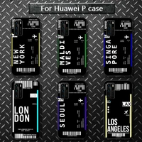 cute first class plane ticket phone case for huawei p40 pro lite p8 p9 p10 p20 p30 psmart 2019 2017 2018