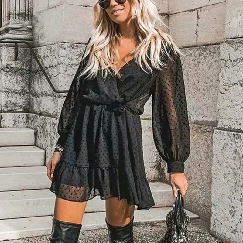 Женское Плиссированное Сетчатое платье элегантное винтажное миди с v образным