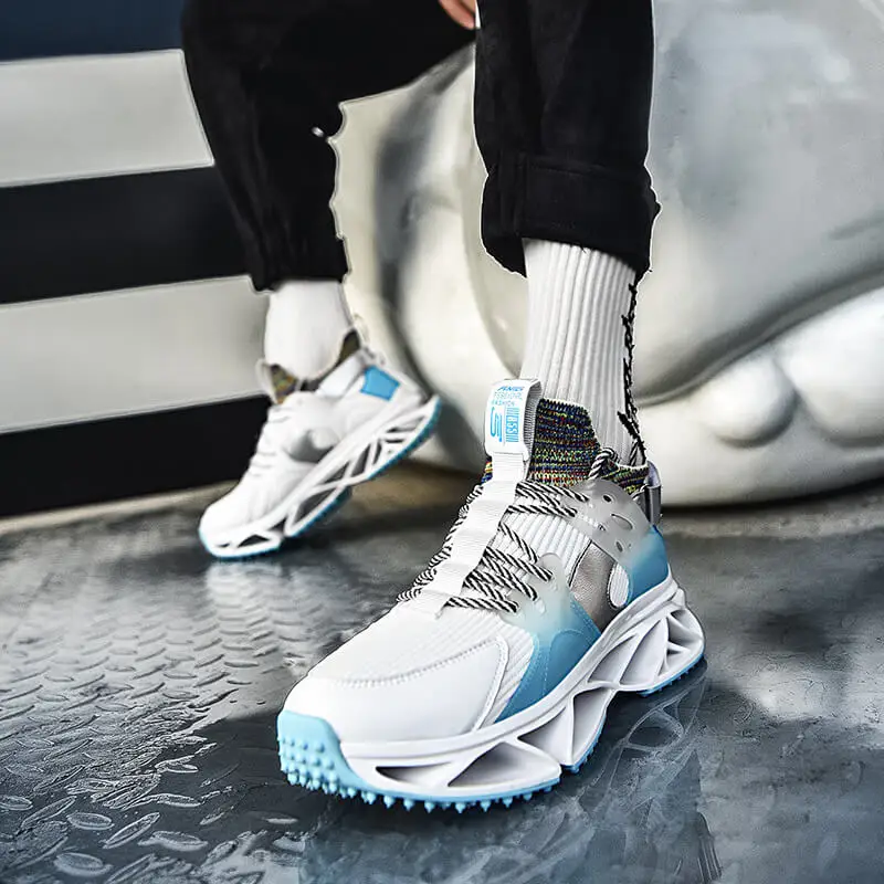 

2021 New Design Blade Sneakers 45 Fashion Height Increasing Men Chunky Sneakers Street Style Unisex Casual High Top Sock Shoes