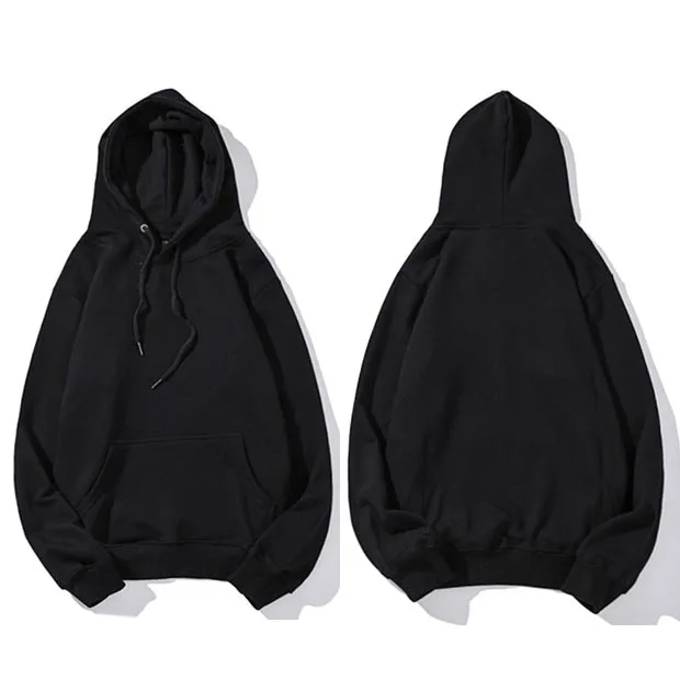 A18849 Black Простой зеленый свитер с капюшоном, Мужской пуловер с капюшоном, осень, уличная Корейская толстовка с капюшоном Харадзюку, повседневная черная, белая - Цвет: A18849 Black