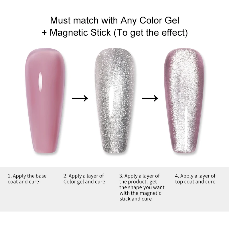 От BORN PRETTY Магнитный Гель лак для ногтей 6 мл Серебряная Snowlight кошка магнитный гель