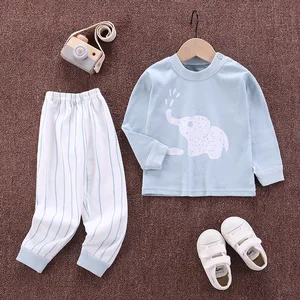 2 предмета в комплекте, осенняя Зимняя детская одежда для мальчиков и девочек Футболка с принтом в виде героев мультиков + брюки, костюм для девочек, комплект одежды для детей; Одежда для детей дошкольного возраста, одежда для мальчиков