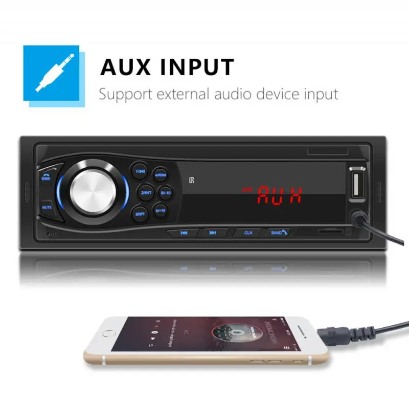 2021 автомобильный радиоприемник 1 DIN стерео MP3 плеер AUX in FM радио приемник в