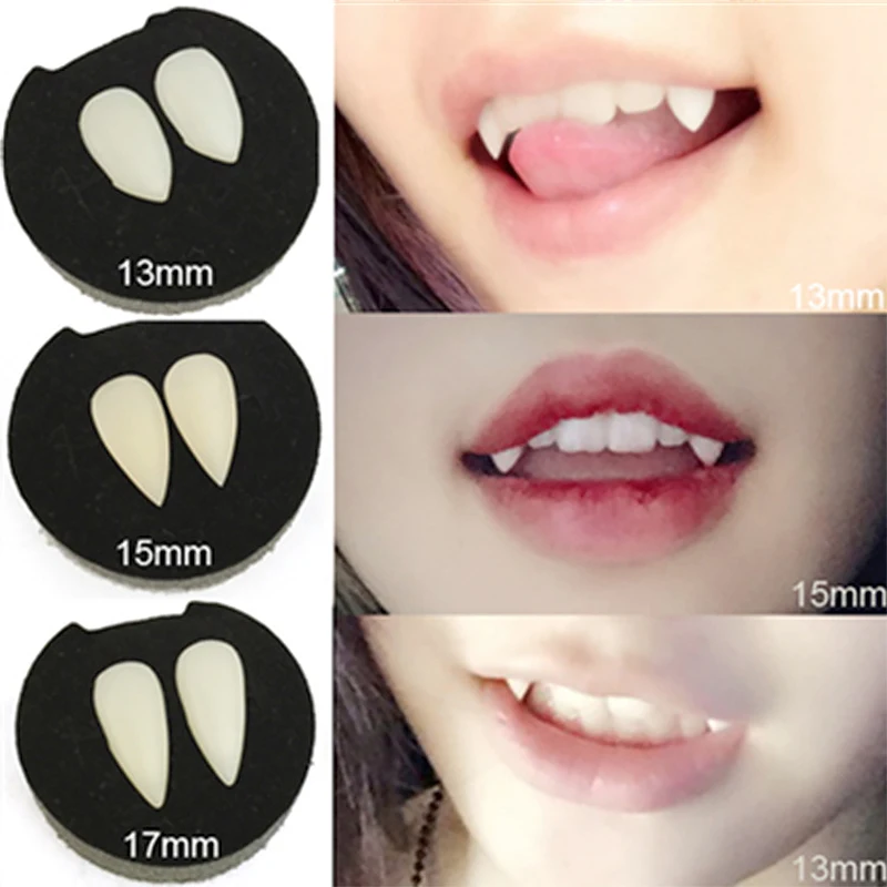 

1 Pair Vampire Teeth Fangs Safe Resin Box Packed Halloween Fangs Dentures Teeth For Halloween Cosplay Party Props Toy Decoration