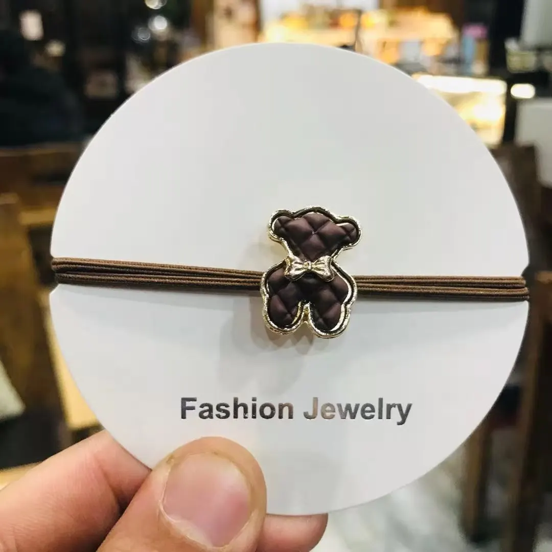 

Korean Style Hot Selling Fashion Alloy Bear Hair Band New Arrive Hair Rope Elegant Cartons Hair Rings Headpiece Women Girls Gift