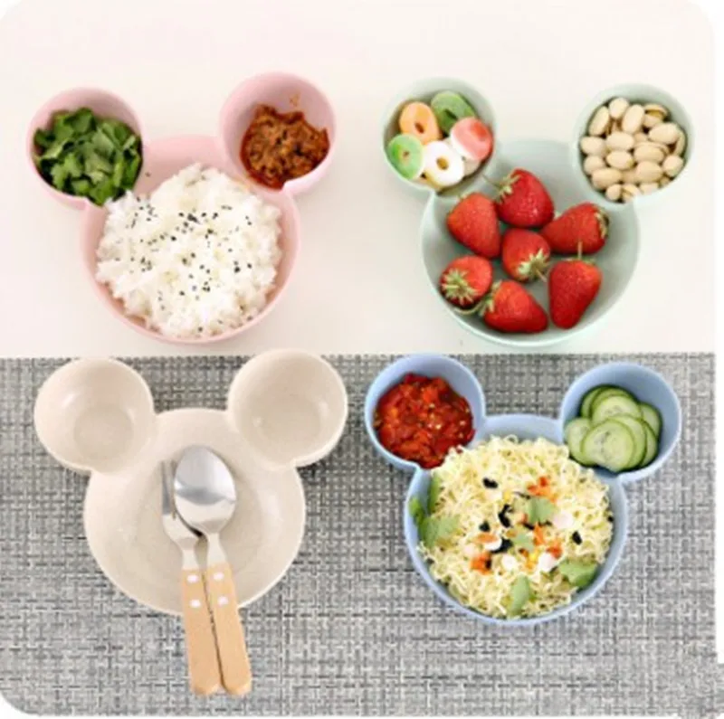 Детская Милая миска с мультяшным рисунком мышь для кормления ребенка обеденный