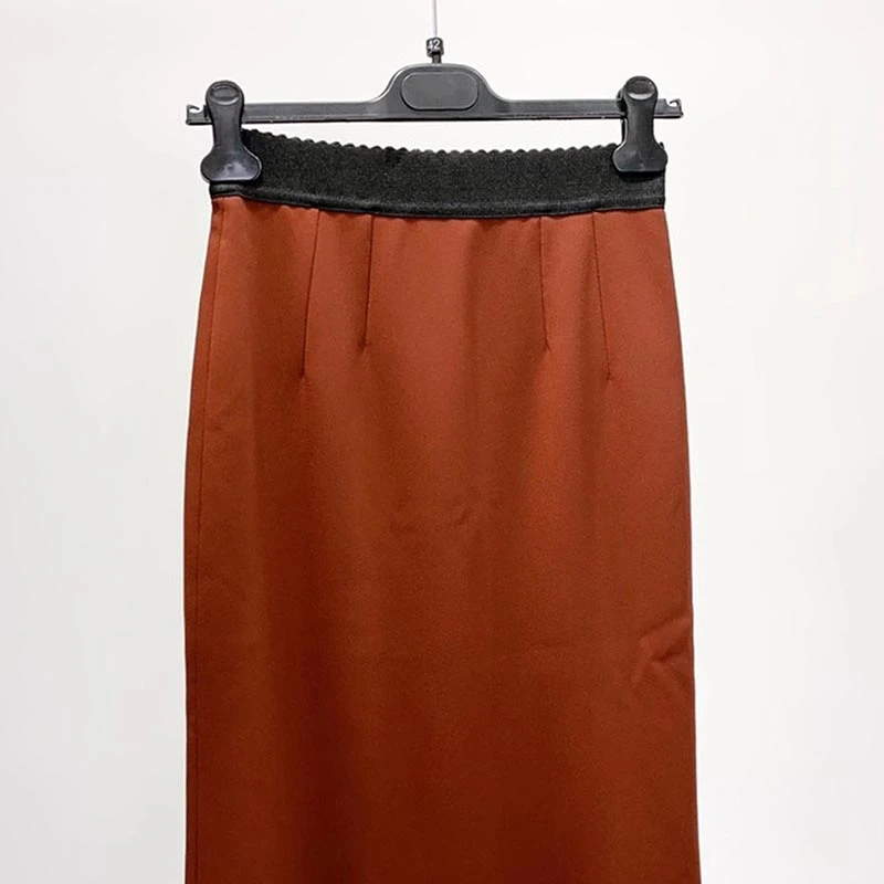 Cosmicchic Fall Skirts For Women Midi Chiffon Lace High-waist Elastic Three-Color Wrap Skirt Mid-Calf Classic Elegant Skirts
