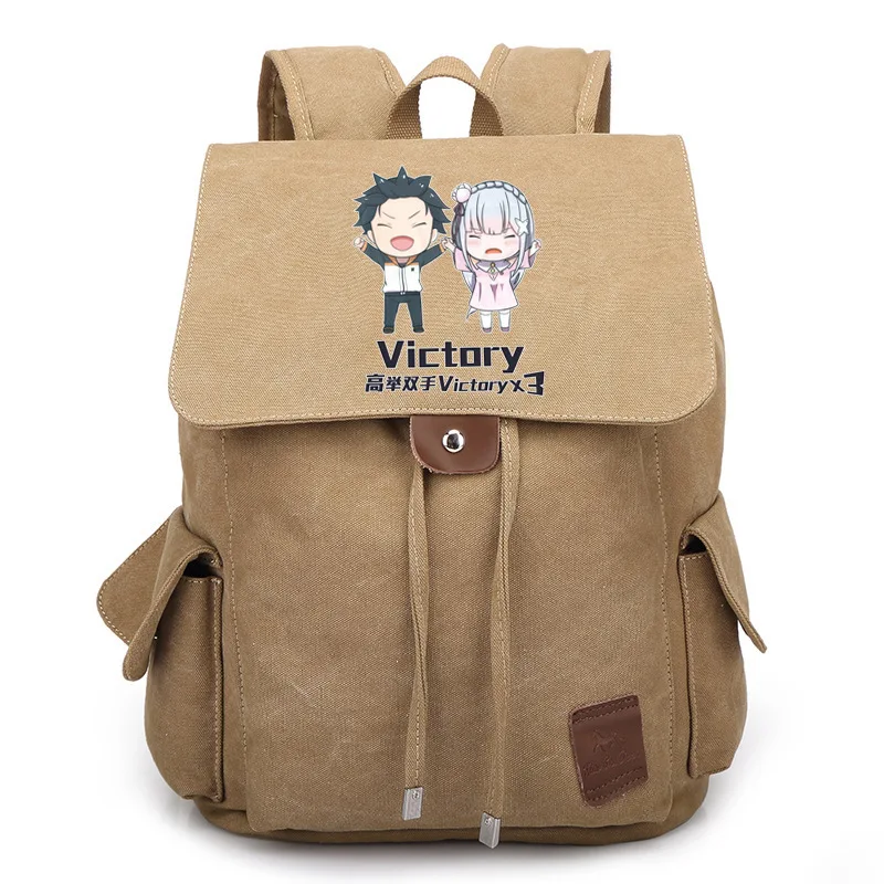 

Anime Re:Life In A Different World From Zero Cosplay Canvas Backpack Students School Bag Laptop Travel Rucksack Outdoor Gifts