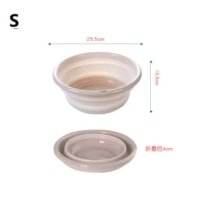 Beige S 25.5x10.5cm 3 шт Открытый складной умывальник складной контейнер ведро Портативный умывальник складной силиконовый умывальник инструменты для очистки на открытом воздухе - Цвет: Beige S 25.5x10.5cm