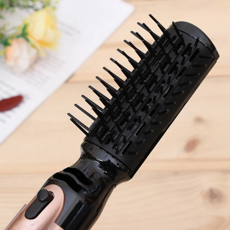 

4 in 1 Hot Air Brush Electric Hair Straightener Curler Negative Ion