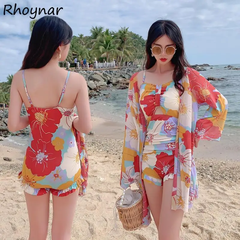 

Bikini Set Women Bohemian Two Piece Swimsuit Fashion Vintage Floral Korean Style Beachwear Bodycon Preppy Girls Tender Ins Fairy