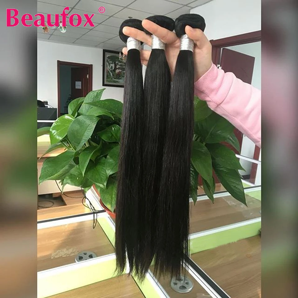Beaufox перуанские волосы пряди Прямые Натуральные кудрявые пучки волос Волосы remy наращивание волос натуральный/угольно-черный 1/3/4 шт. 8-28 дюймов
