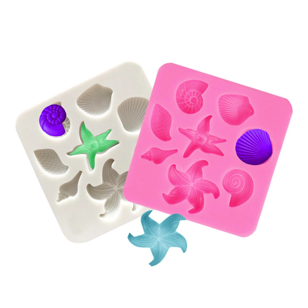 

Starfish Conch Shell Shaped Silicone Fondant Cake Decorating Mold Chocolate Molds Mousse Mould Baking Tools Kitchen Accessories