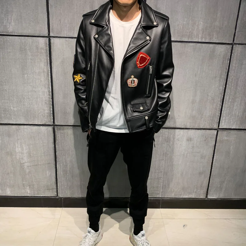 

male real leather men jacket