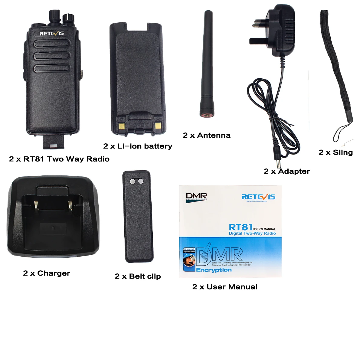 2 шт. DMR радио Retevis RT81 высокое Мощность цифровой иди и болтай Walkie Talkie “иди и Водонепроницаемый IP67 UHF VOX двухстороннее радио Амадор Ham радио приемопередатчик