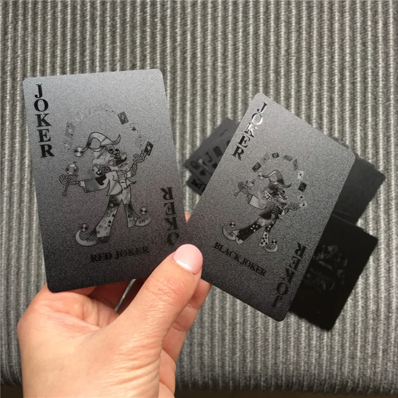 Пластиковые ПВХ покер водонепроницаемые черные игральные карты игры игрушки для