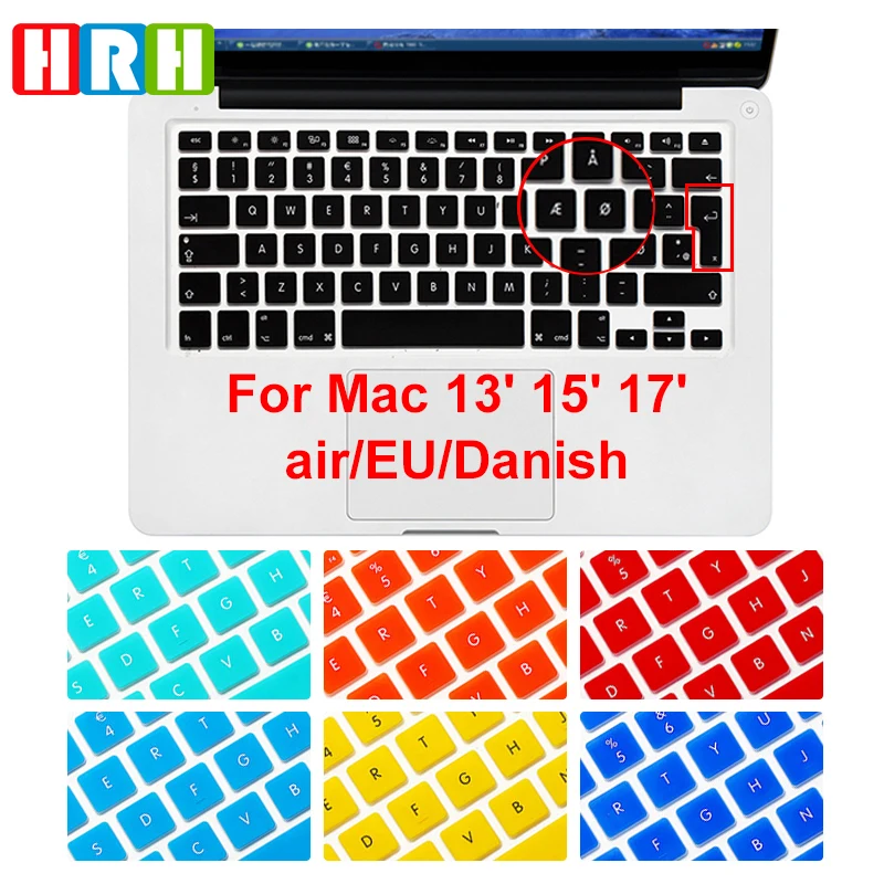 Силиконовый чехол для клавиатуры HRH Danmark с датским языком Защитная пленка MacBook Pro