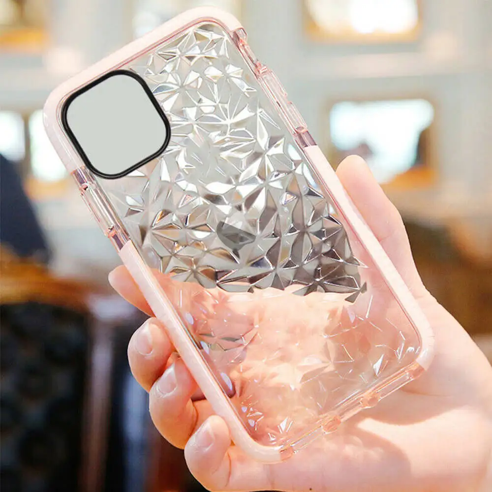 Clear Silicon Case for IPhone SE 2020 11 Pro Max Xs X Xr Diamond Design Slim Shockproof Soft Cover 8 7 Plus 6 6s 5 5s |