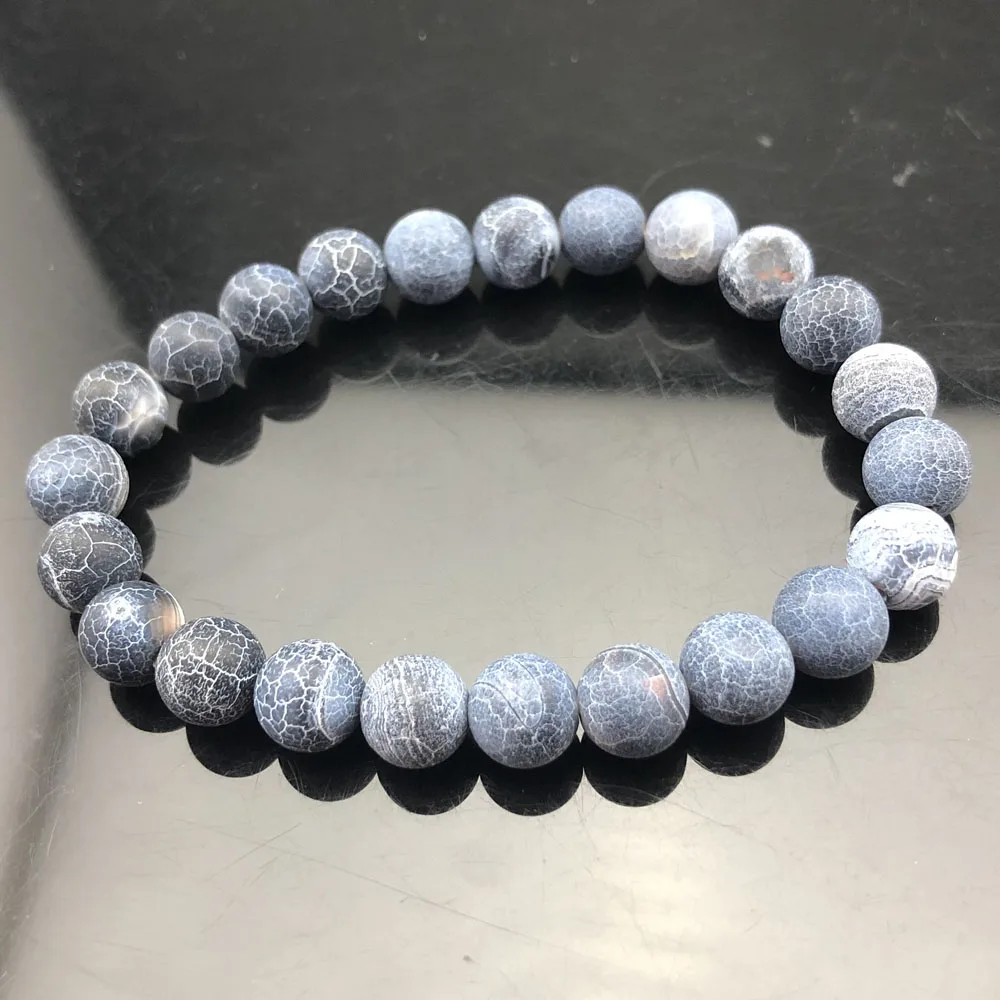 Weathered agate Lava Натуральная чакра из бисера рок браслет для мужчин 8 мм натуральный камень Лава тигровый глаз матовый черный оникс бусины из лечебных камней очарование Йога женские ювелирные изделия - Окраска металла: Weathered agate Lava