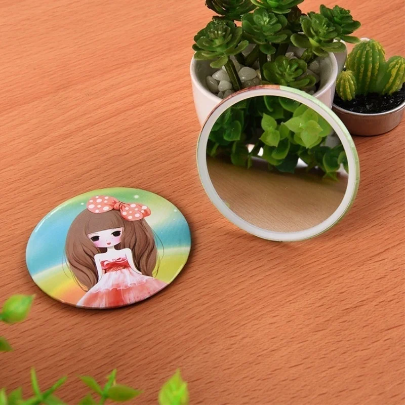 10pcs/lot Mini Makeup Mirror Portable Pocket Round Hand Travel Cosmetic For Women Girls Skin Care Tools | Красота и здоровье
