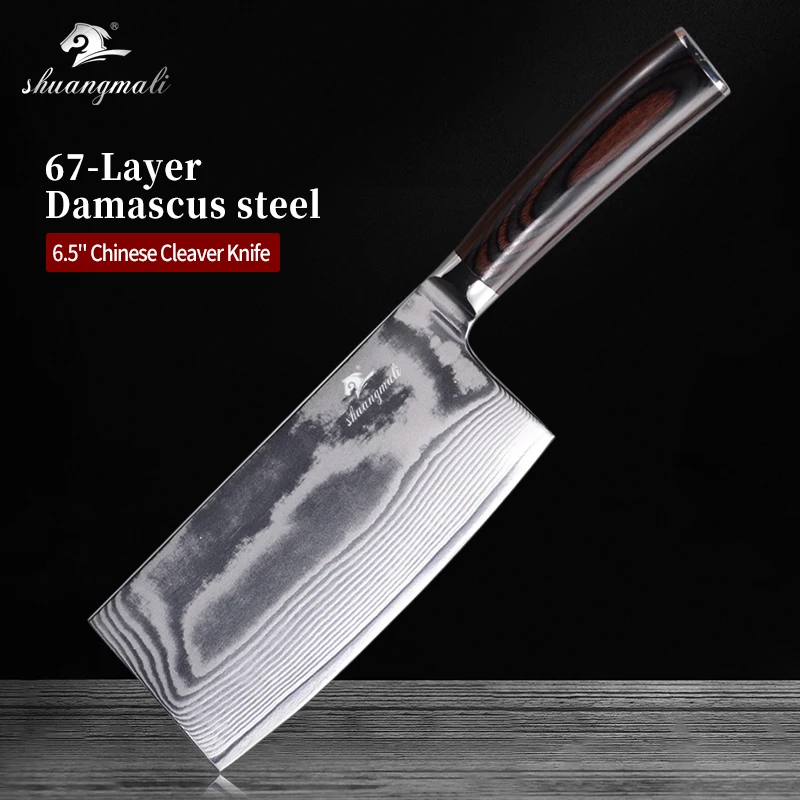 6.5 Inch Chinese Chef Knife 67 Layer Damascus Steel Kitchen Cleaver Knives Utility Cooking Filleting Slicer | Дом и сад