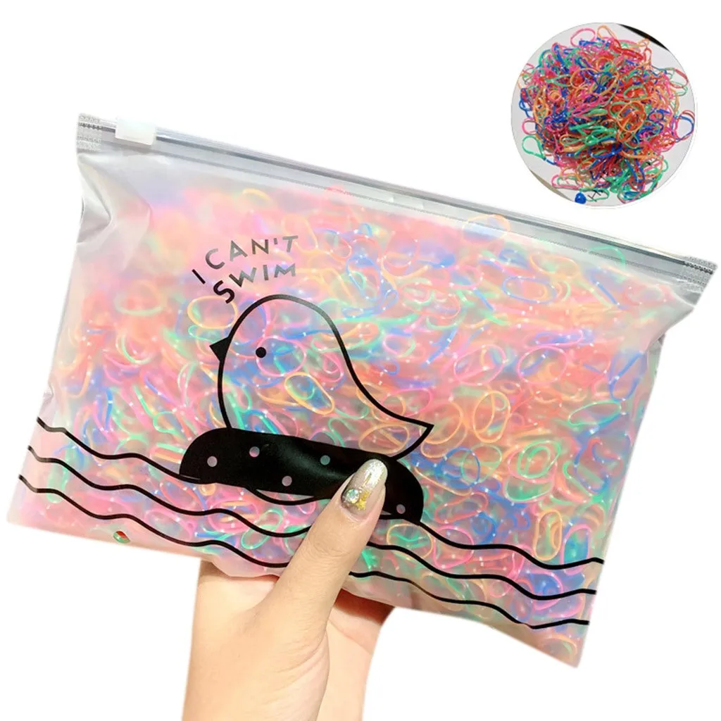 1000 шт./упак. одноразовые детские резинки для волос девочек милые эластичные