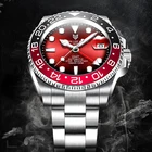 2022 Мужские автоматические механические часы LIGE GMT с керамической рамкой из нержавеющей стали 316L водонепроницаемые часы 100ATM часы с сапфировым стеклом