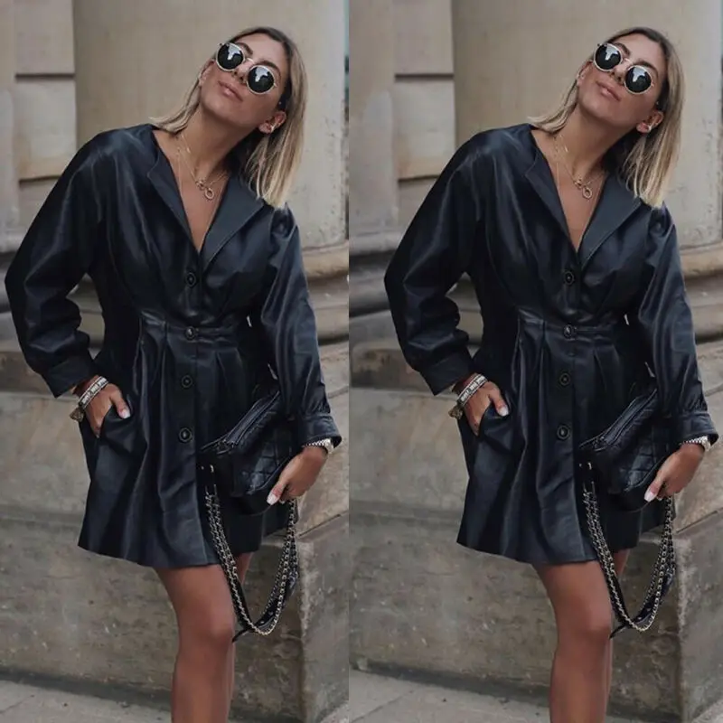 Женская байкерская куртка с длинным рукавом и пуговицами повседневная верхняя