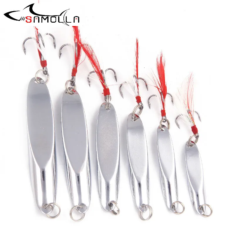 Fishing Spoon For Pike Bait Metal Bass Weights 7-40g Spinnerbait Articulos De Pesca Isca Artificial Long Shot Saltwater Lures