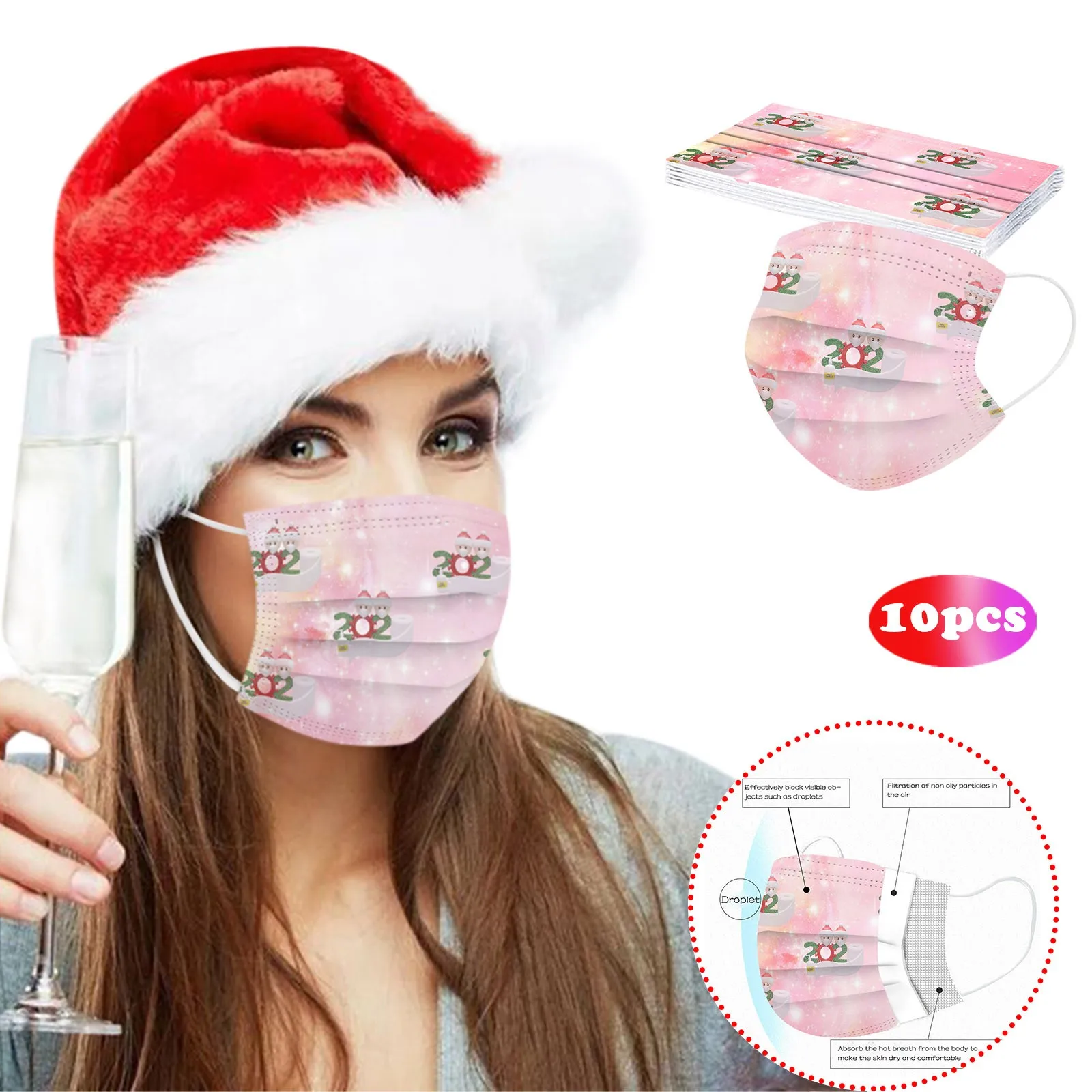 

10pc Adult's Mask Disposable High Quality Mask 3ply Earhook Mouth-muffle Windproof Dustproof Mascarillas Desechables Nios