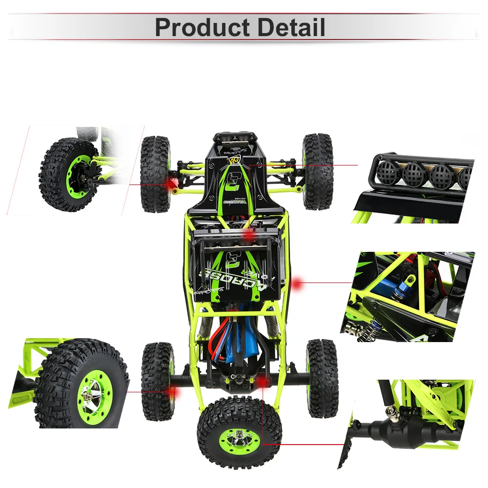 Оригинальный Wltoys 12428 Радиоуправляемый игрушечный автомобиль для скалолазания 1:12