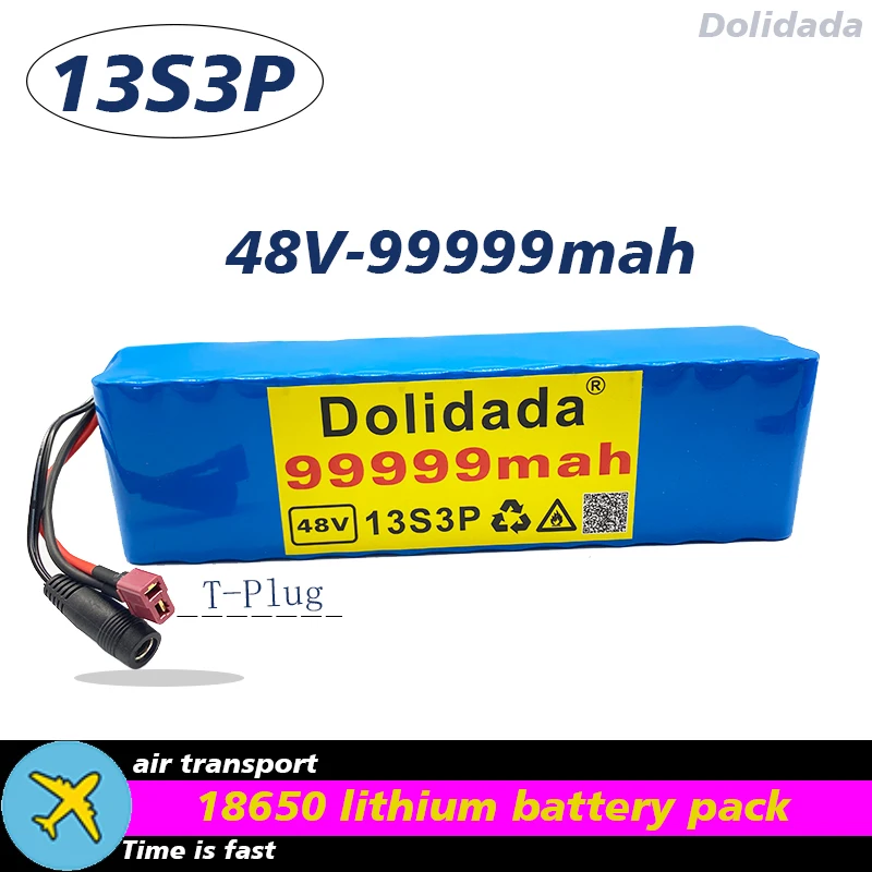 

2021 NEW 48V99999mah 1000w 13S3P 48V Lithium ion Battery Pack 99999mah For 54.6v E-bike Electric bicycle Scooter with BMS