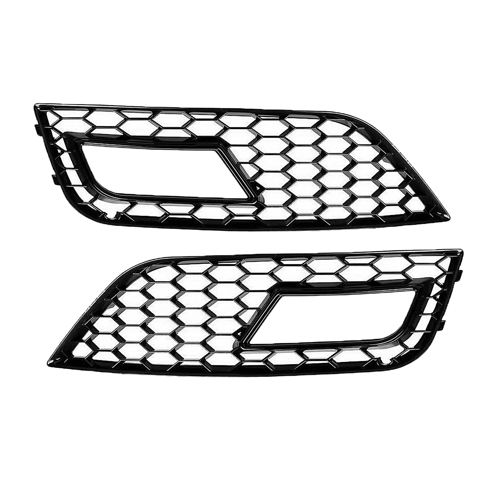 

2 Pieces Glossy Black Front Fog Light Grilles for Audi A4 B8.5 2013-2016