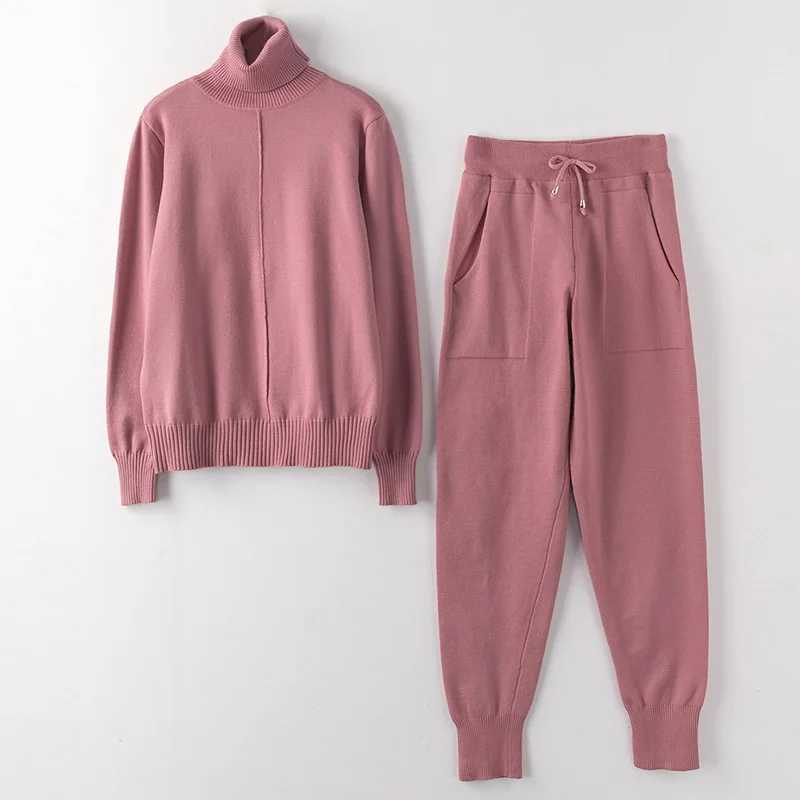 Женские костюмы со свитером на заказ Повседневные пуловеры с высоким воротом и