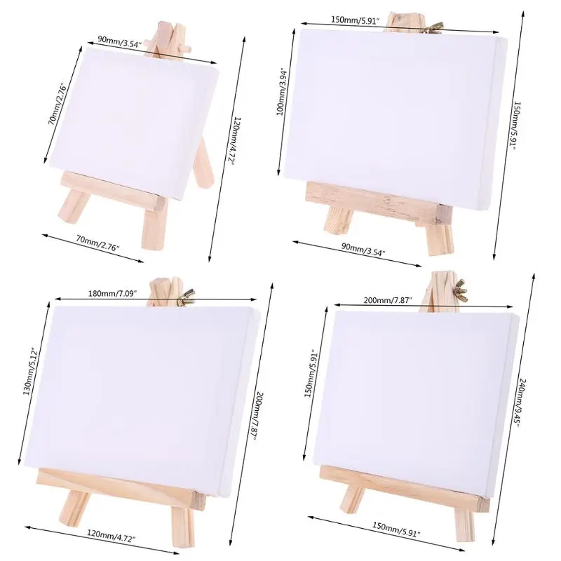 

Mini Canvas Natural Wood Easel Set For Art Painting Drawing Craft Wedding Supply 32CB