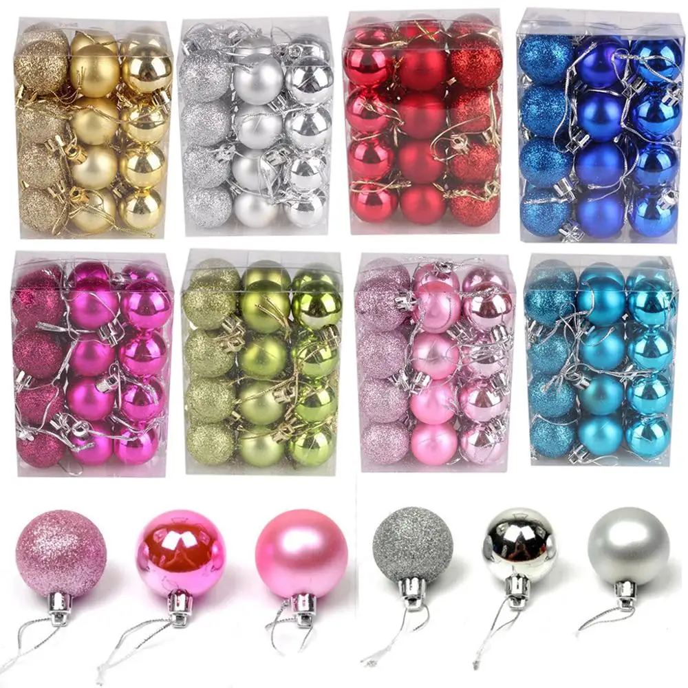 24 шт./компл. 3 см елочные шары висячие украшения безделушки для свадьбы дня