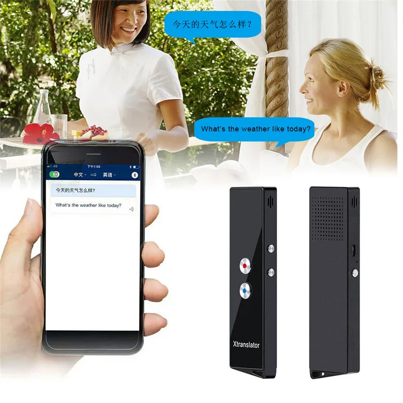 Портативный Умный мгновенный голосовой переводчик Bluetooth беспроводной переводчик многоязычный переводчик для обучения в путешествиях