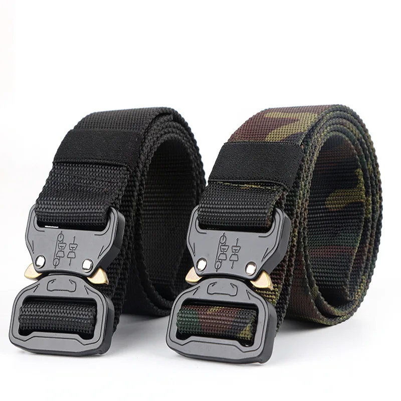 

Tactical Belt Nylon Military Army belt Outdoor Metal Buckle Police Heavy Duty Training Hunting Belt 125CM 3.8cm Wide Dropship