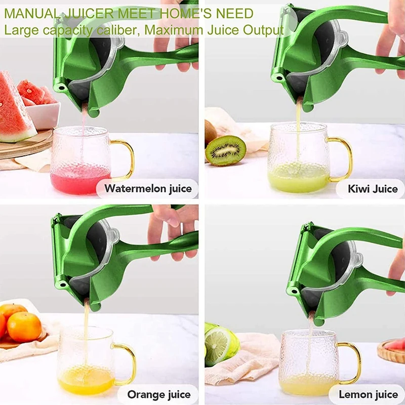 

Manual Fruit Juicer, Aluminum Alloy Heavy Duty Lemon Press Squeezer Extractor Tool, Includes Filter Bags