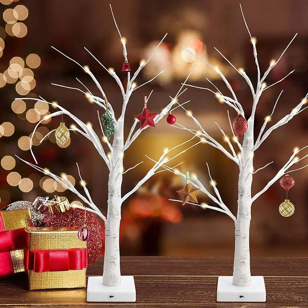 

60 см светильник ed березы светильник Led искусственные настольные лампы дерево держатель ювелирных изделий для свадебного украшения Sup I3u9