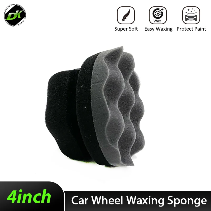

4" Inch Car Tires Waxing Applicator Sponge For Auto Safety Spread Sealant/Wax/Glazes/Dressing Car Detailing