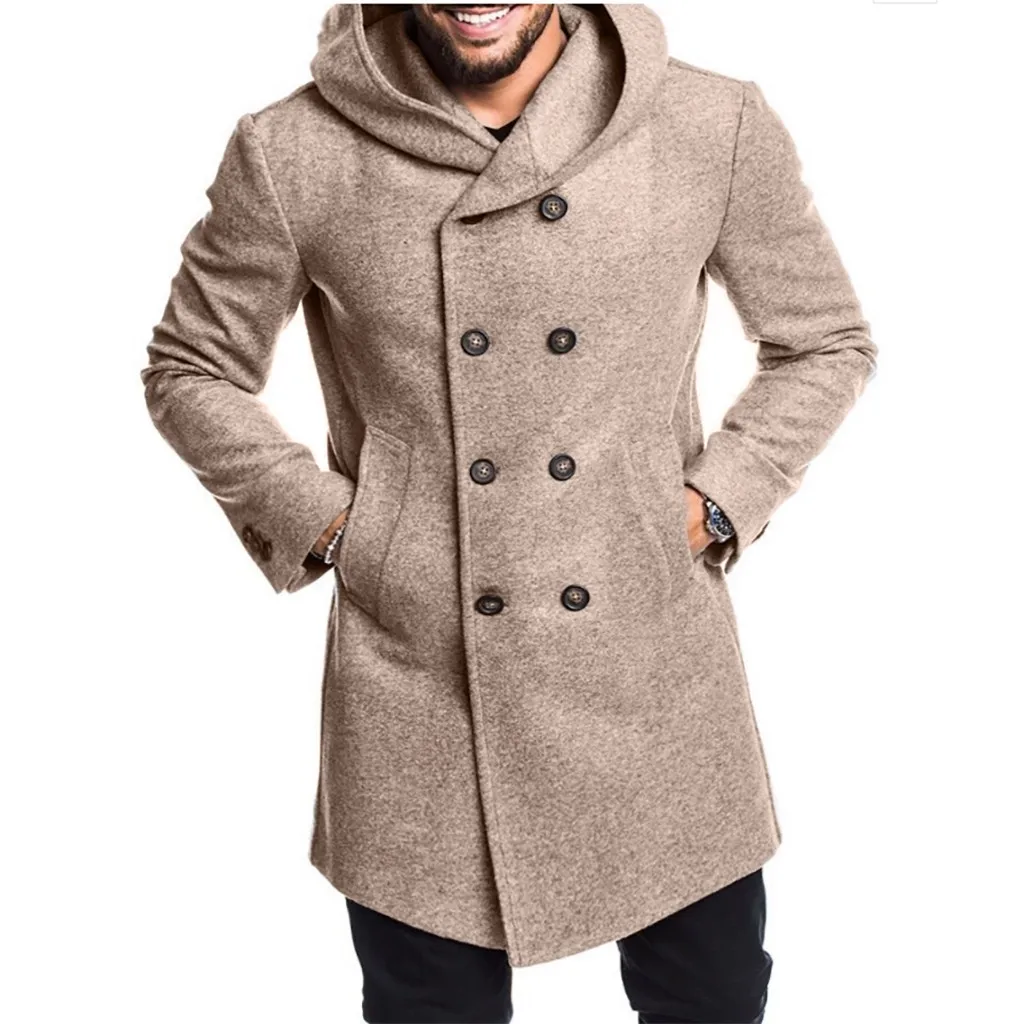 Новинка мужское шерстяное пальто осенне зимний мужской длинный тренчкот