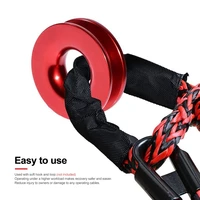 car soft shackle rope tow rope with recovery ring off road winch pulley cable hook for off road recovery atv utv